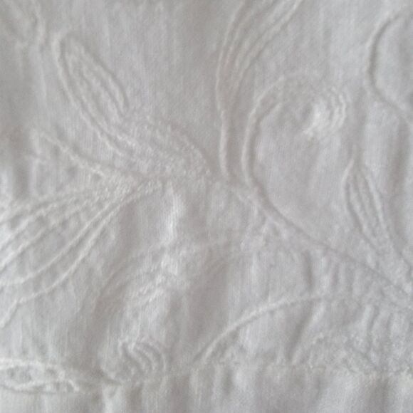 lungo l'arno women's 100% linen embedary top size s roll-tab sleeve clean girl - Picture 6 of 9